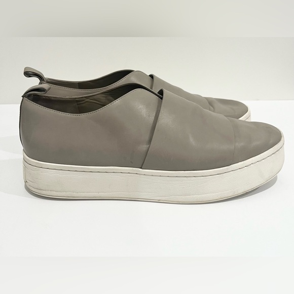 Vince Wallace Platform Slip On Leather Sneakers Shoes Grey Women’s Size 9.5 - Picture 3 of 14